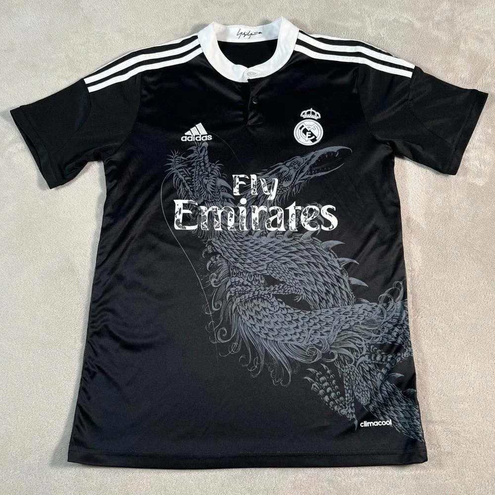 Adidas Real Madrid 2014-15 Yohji Yamamoto Dragon Jersey Black Men's Medium READ*
